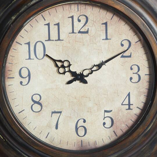 Brown Rustic Metal Wall Clock, 24" x 24"